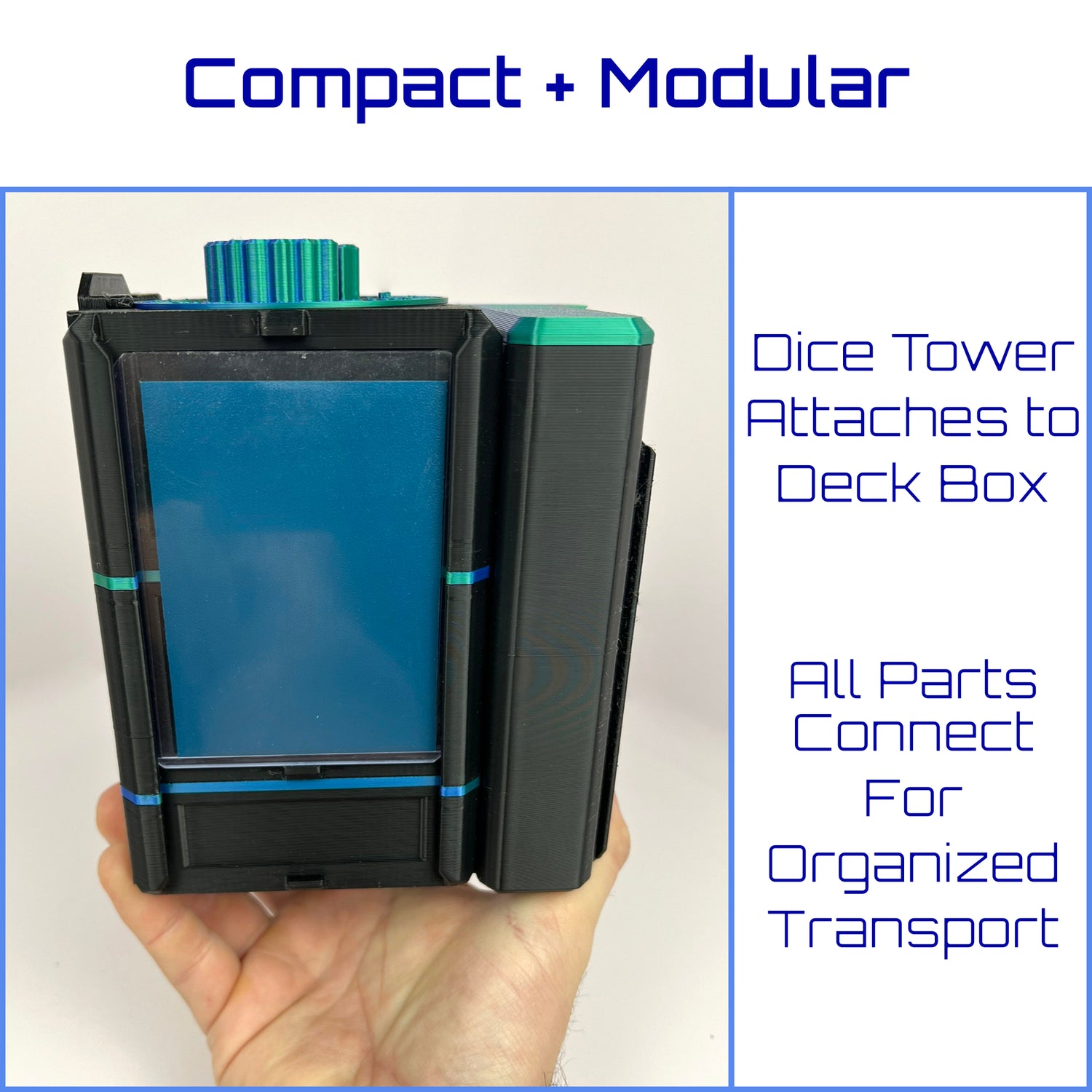 MetaMorph MonoLith: Dice Tower and Deck Box with Modular Deck Storage and Organization